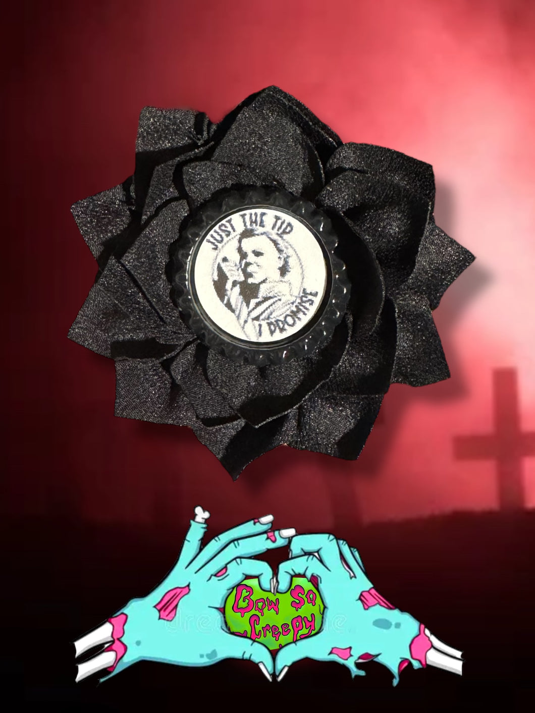 Just the tip mini black flower hair clips