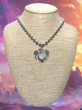 Milky quartz heart dragon ball chain necklace