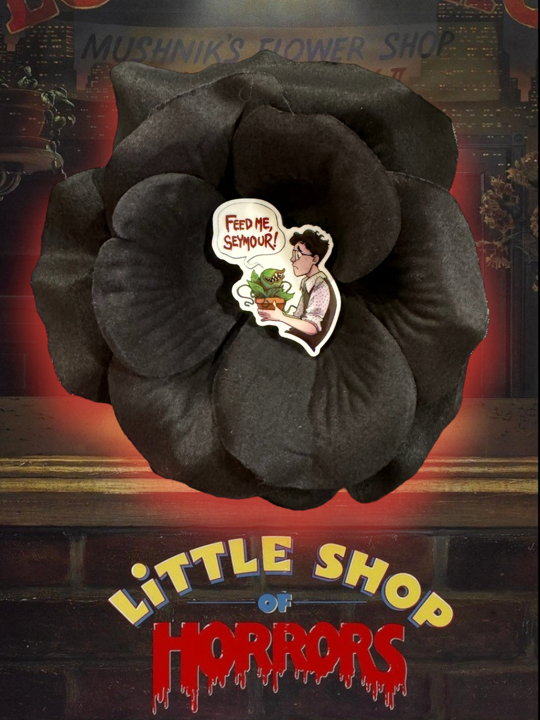 Little Shop black flower hair clip