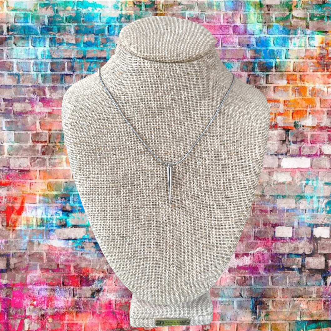 Silver Spike point necklace