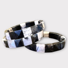 Black Tourmaline in Quartz stretch bangle