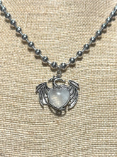 Milky quartz heart dragon ball chain necklace