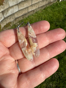 Cherry Blossom Agate Teardrop Earrings