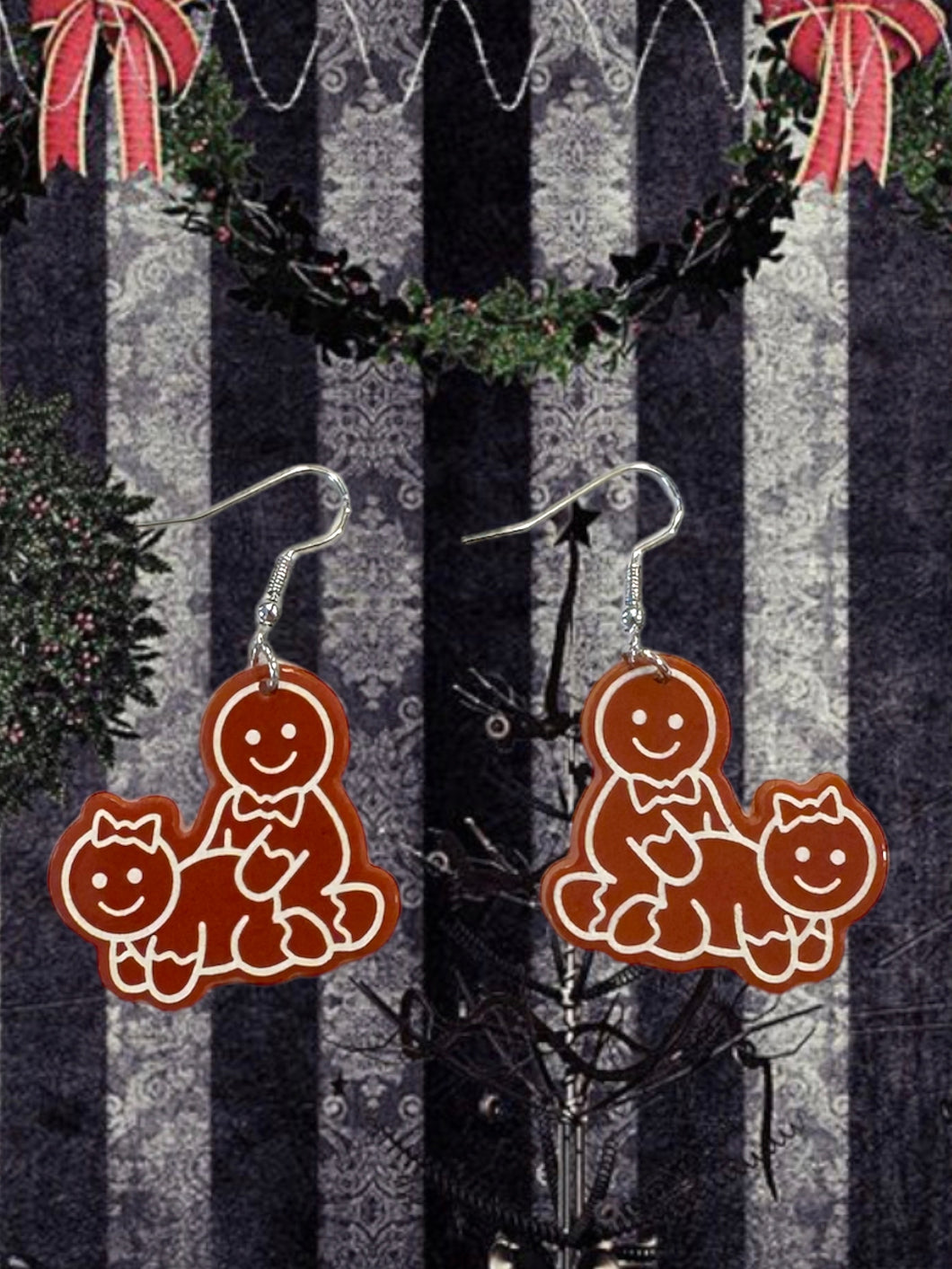 Gingerbread spice cookie earrings