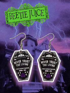 Never Trust the Living Coffin Earrings