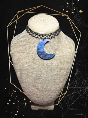 Purple swirl moon choker