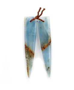 Rare Natural Blue Calcite Dagger Earrings