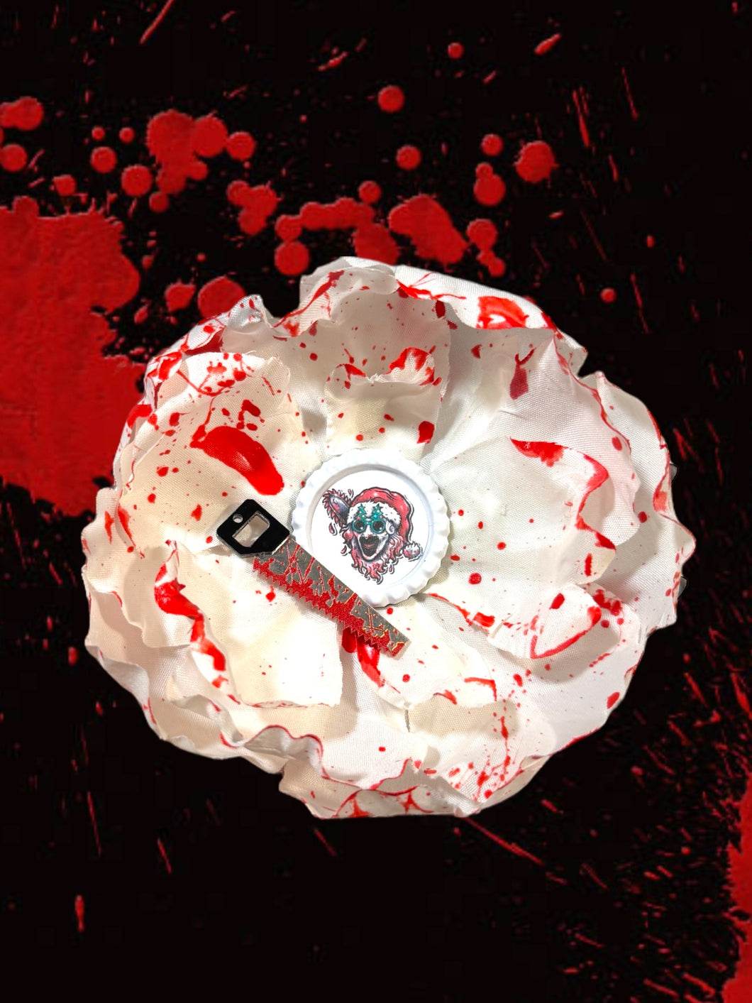 Santa Art spattered flower hair clip