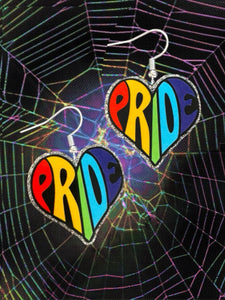 Pride heart earrings