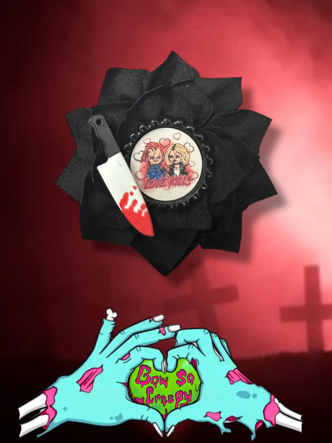 Chucky And Bride Love Kills Valloween Flower
