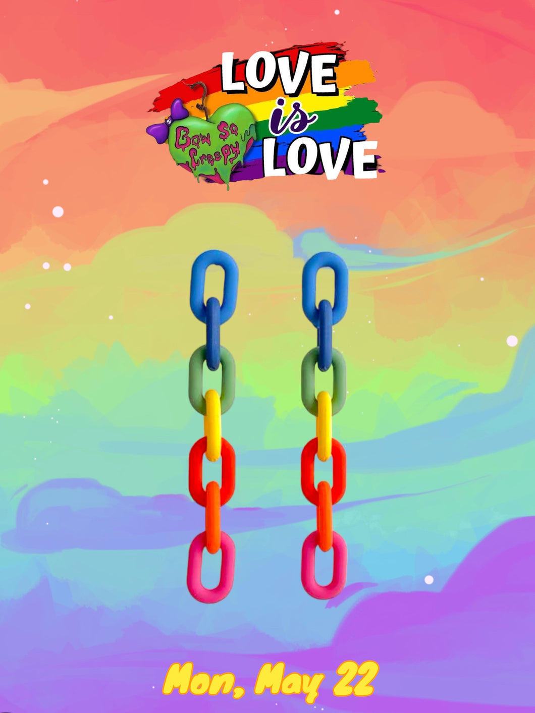Rainbow links earrings
