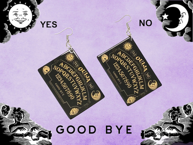 Gold And Black Ouija Dangle Earrings