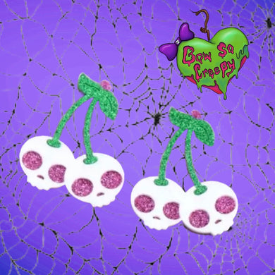 Skull Cherries Dangle Earrings