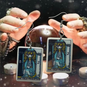 The High Priestess Tarot Dangle Earrings