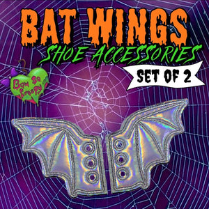 Iridescent Bat Shoe Wings