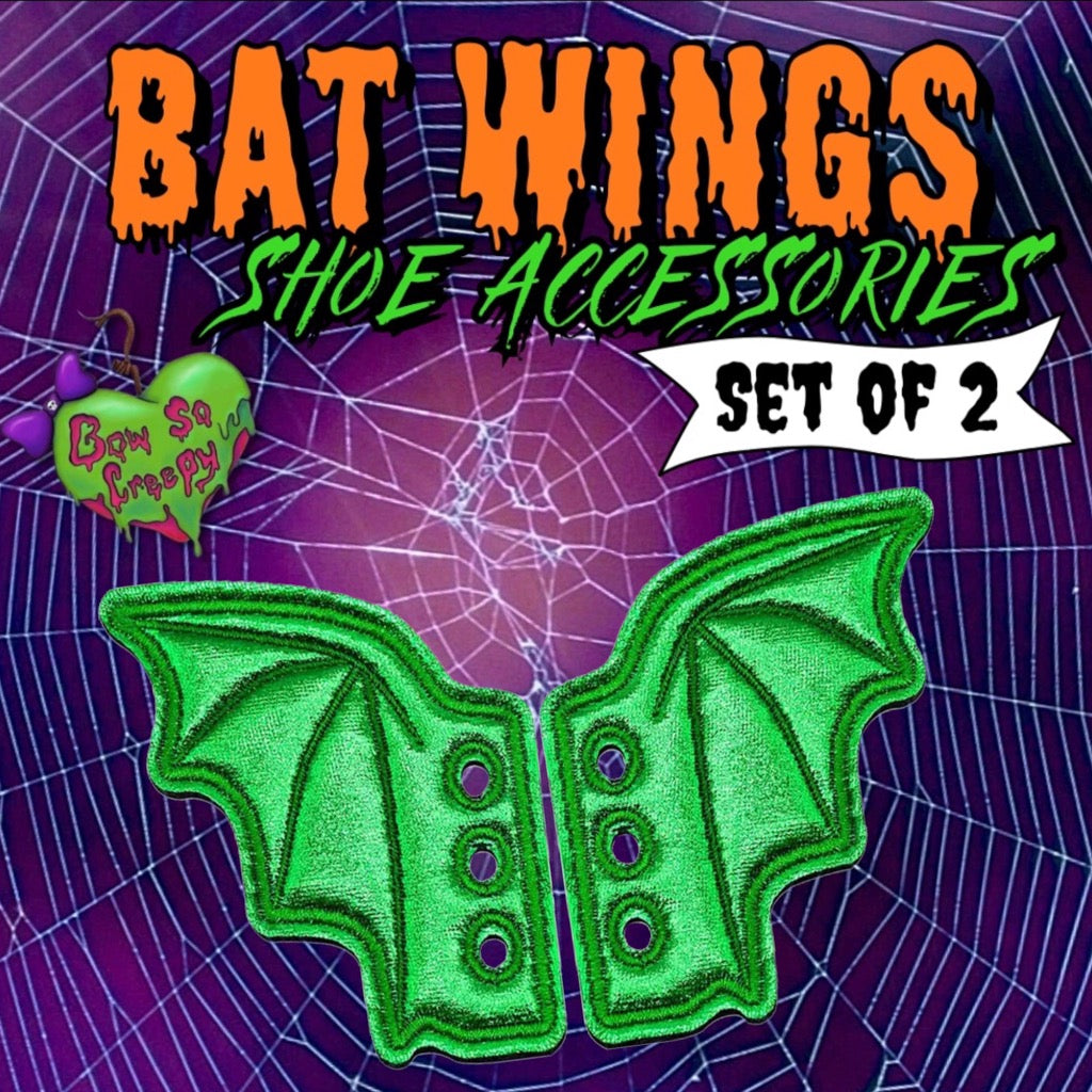 Green Bat Shoe Wings