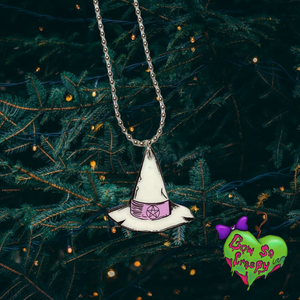 White Witch Hat necklace