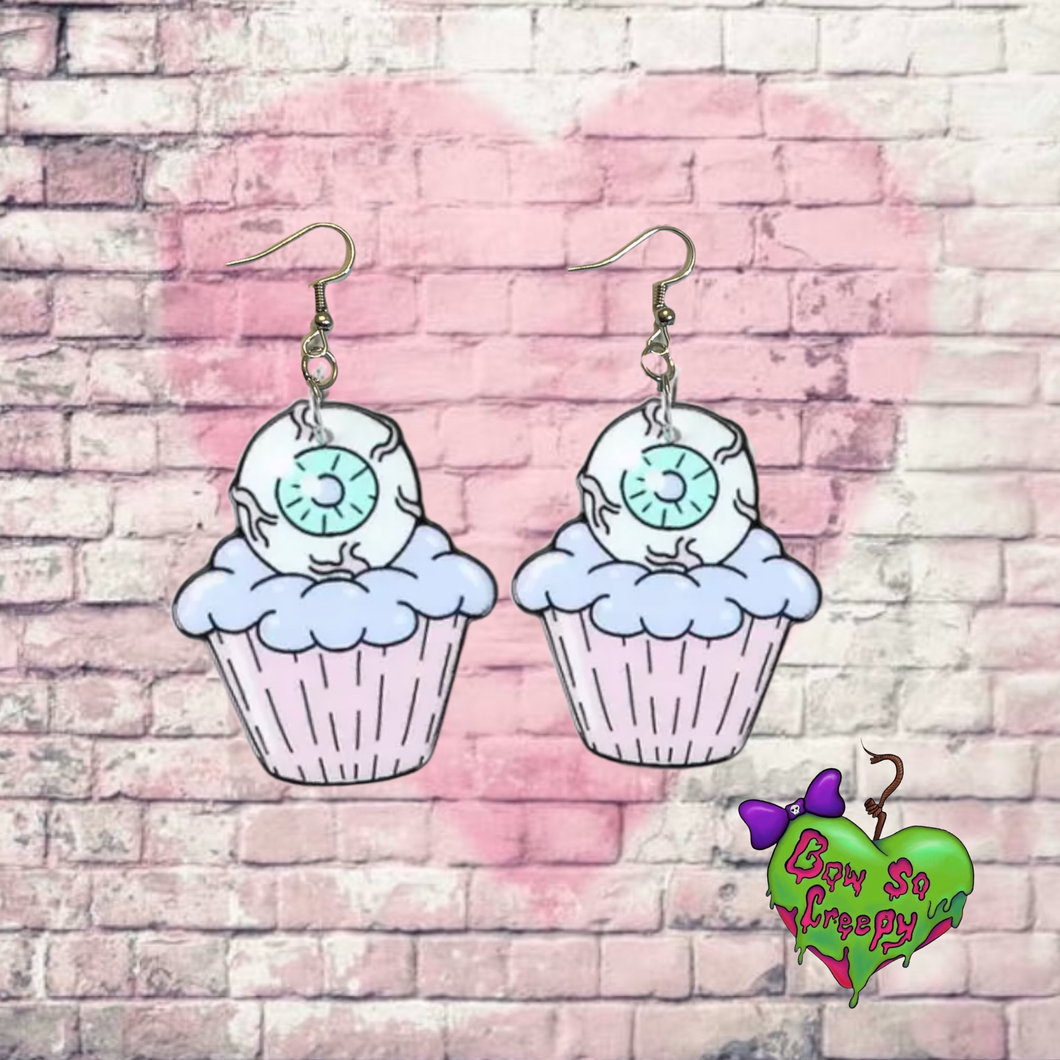 Eyeball Cupcake Earrings