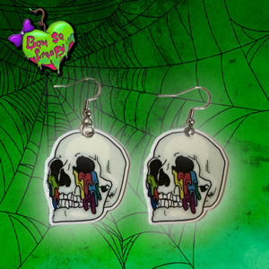 Rainbow Skull Earrings