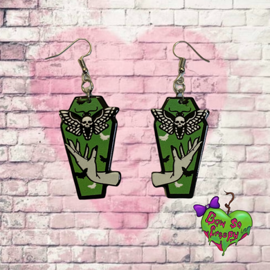 Deathmoth Coffin Earrings