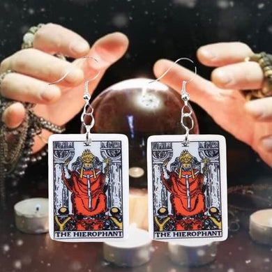 The Hierophant Tarot Dangle Earrings