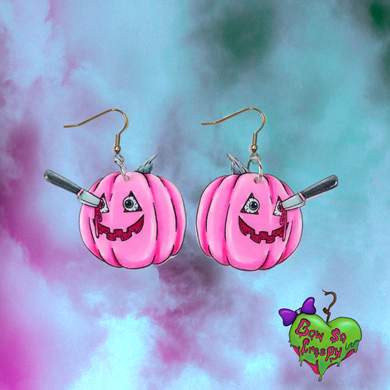 Pink pumpkins earrings