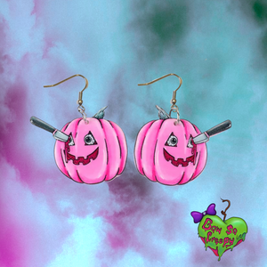 Pink pumpkins earrings
