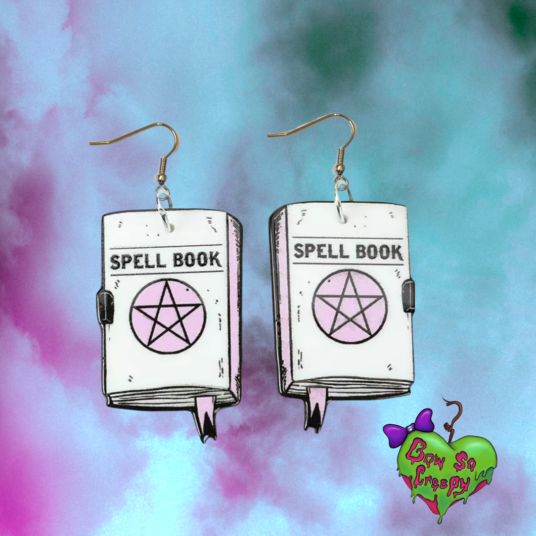 Spell book earrings