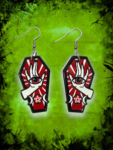Protection coffin earrings