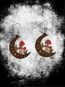 Moon shrooms earrings