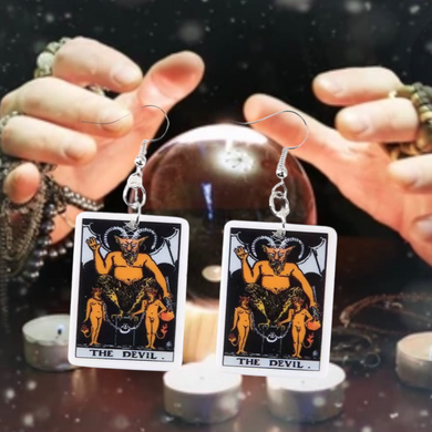 The Devil Tarot Dangle Earrings
