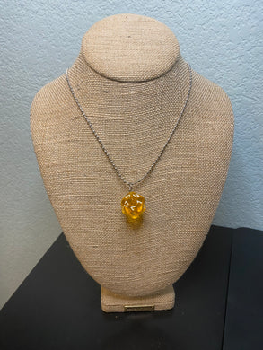 Yellow d20 necklace