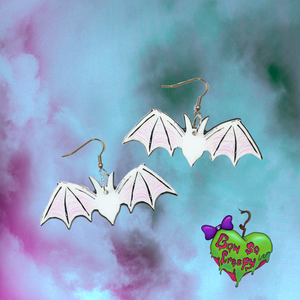Pastel bats earrings