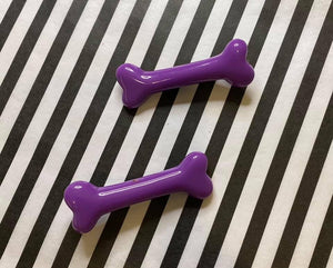 Purple hair bone clips