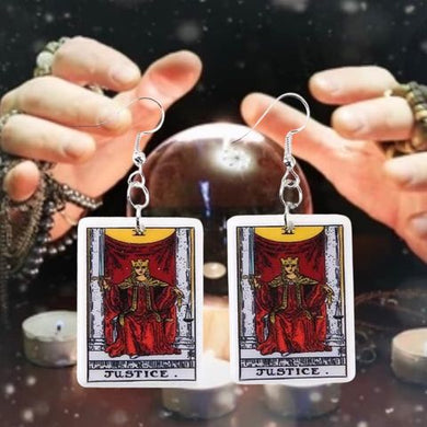 Justice Tarot Dangle Earrings
