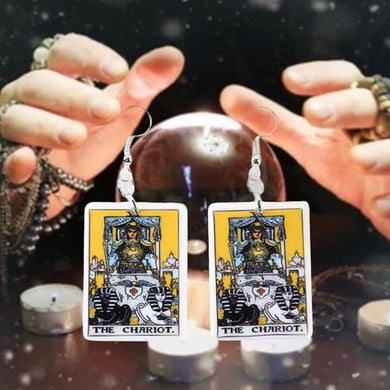 The Chariot Tarot Dangle Earrings