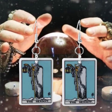 The Hermit Tarot Dangle Earrings