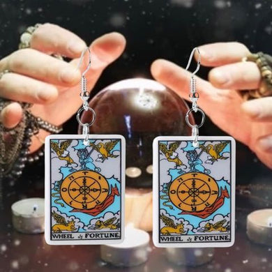 Wheel Of Fortune Tarot Dangle Earrings
